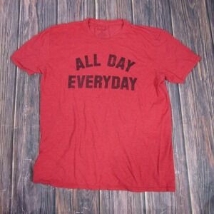 k.i.d Shirt Mens Large Red All Day Everyday Graphic Tee Soft Casual Cotton Blend